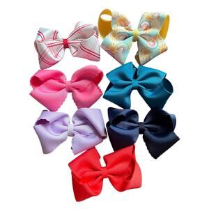 Merce & Me 5" Hair Bow Bundle Double Lined Grosgrain Ribbon Alligator Clip Baby